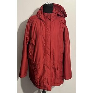 LL Bean Jacket Mens XL Red Thinsulate Hooded Parka Coat Quilted Insulated